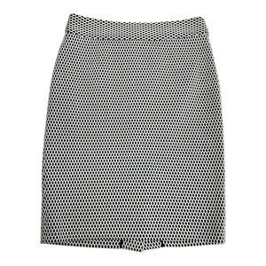 Banana Republic Geometric Honeycomb Pencil Skirt~Size 4~Black White Stretch L915